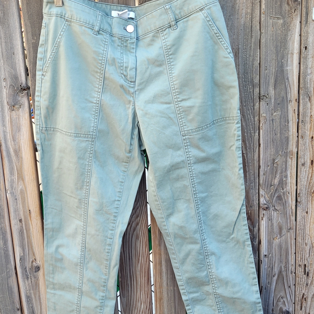 White House Black Market Green Ankle Cropped Pants SZ 6 - Picture 3 of 16